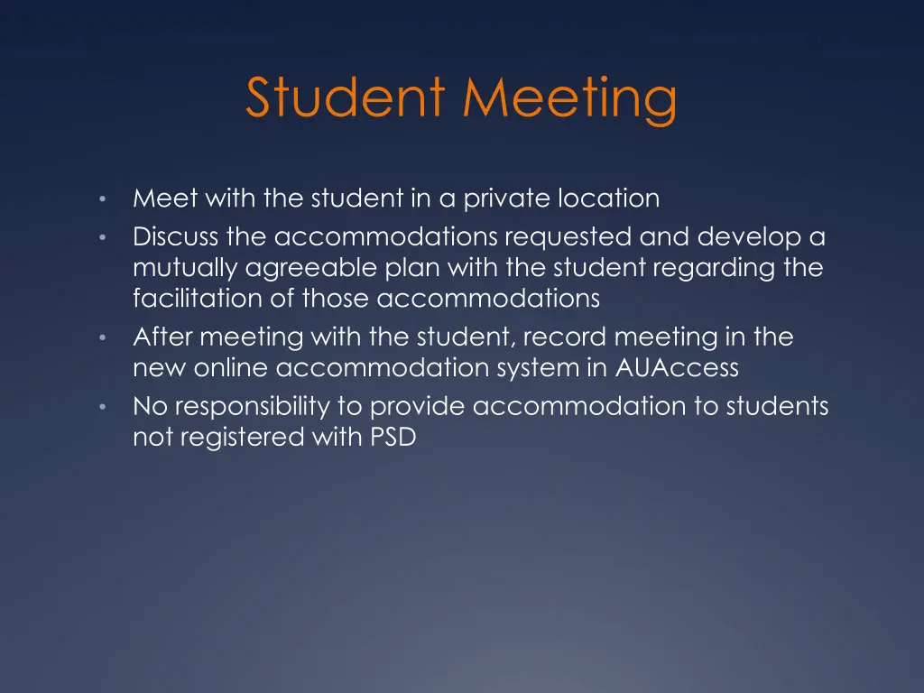 student meeting