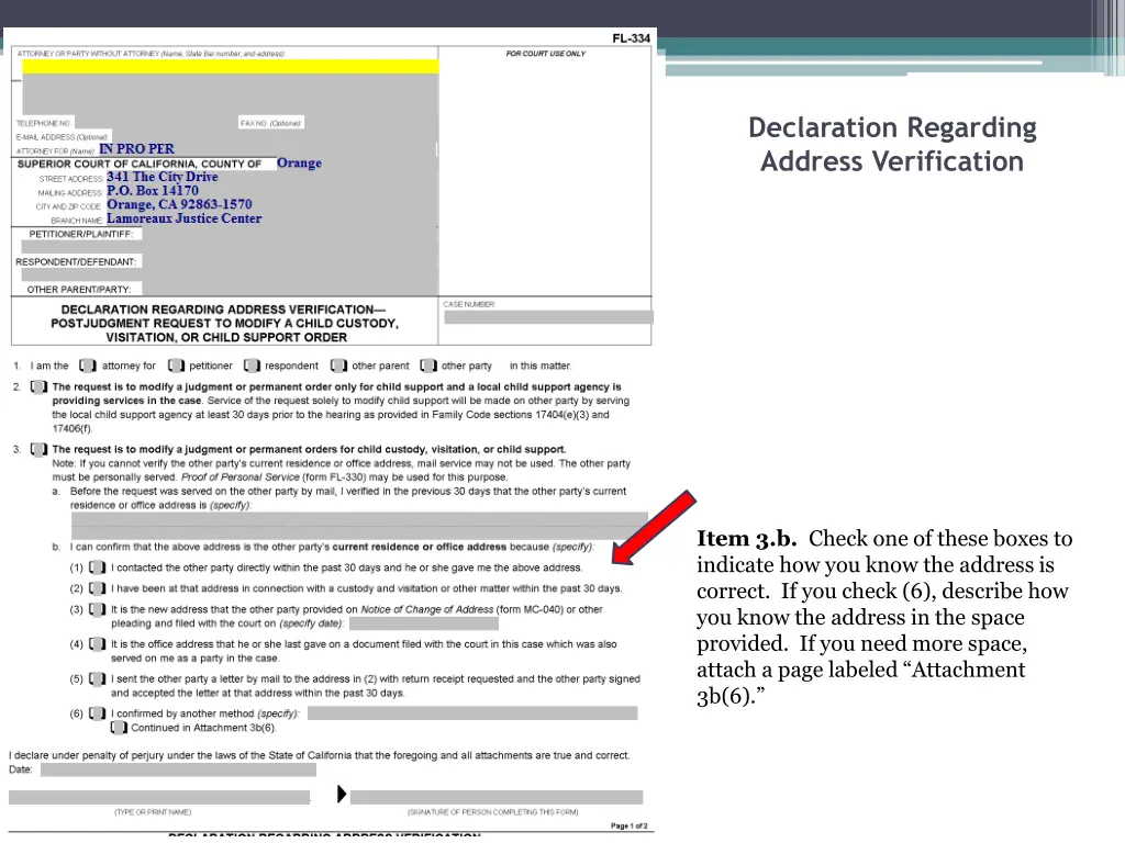 declaration regarding address verification 8