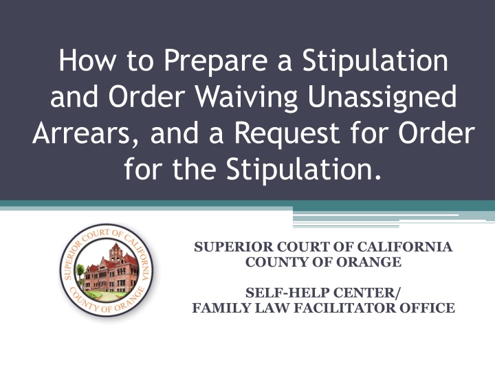 how to prepare a stipulation and order waiving