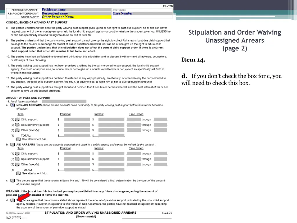 stipulation and order waiving unassigned arrears 12