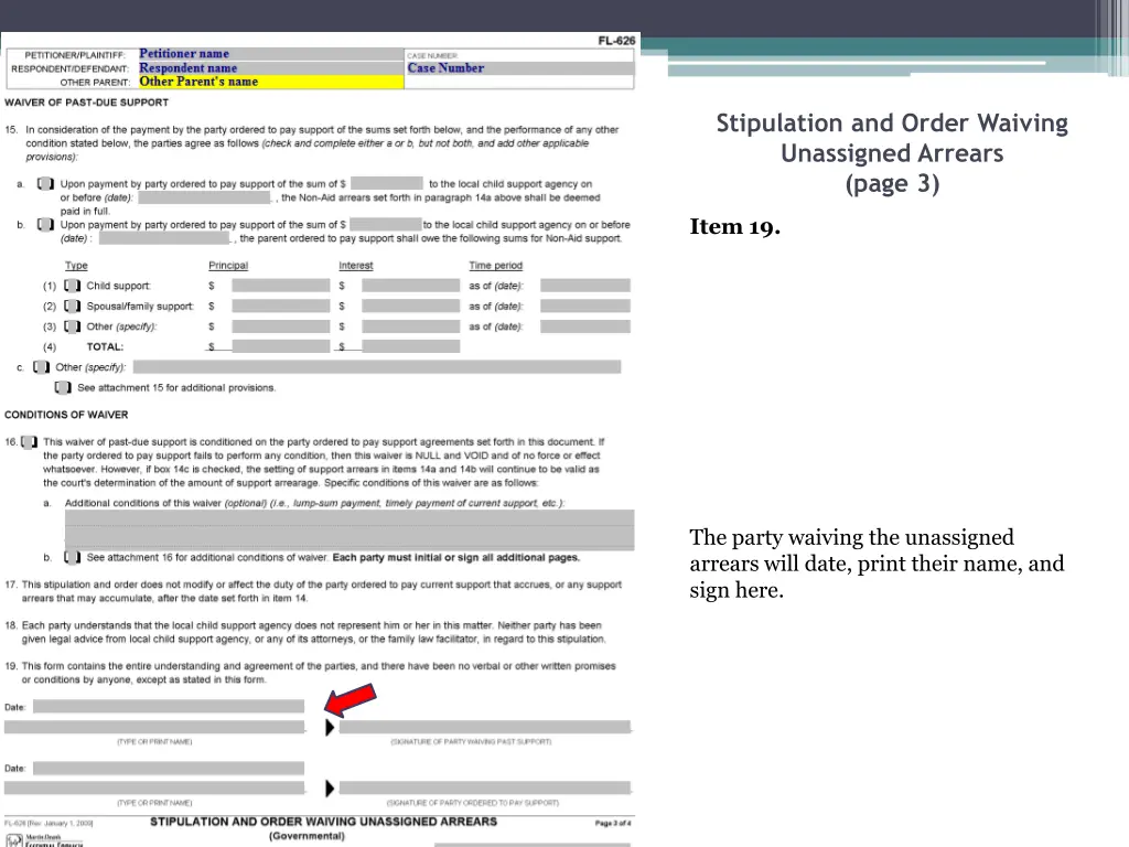 stipulation and order waiving unassigned arrears 16
