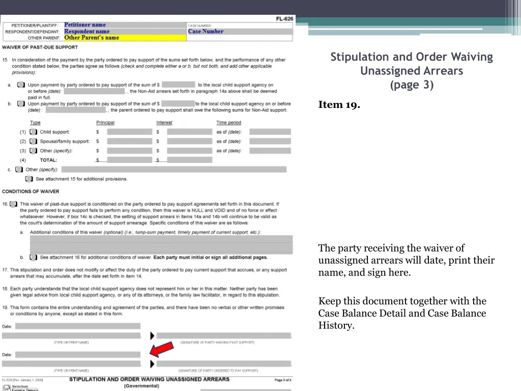 stipulation and order waiving unassigned arrears 17