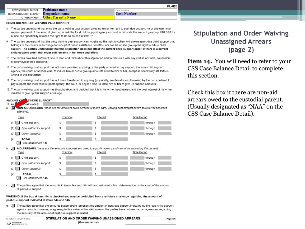 stipulation and order waiving unassigned arrears 8