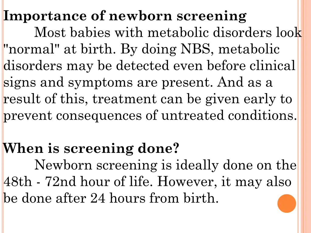 importance of newborn screening most babies with