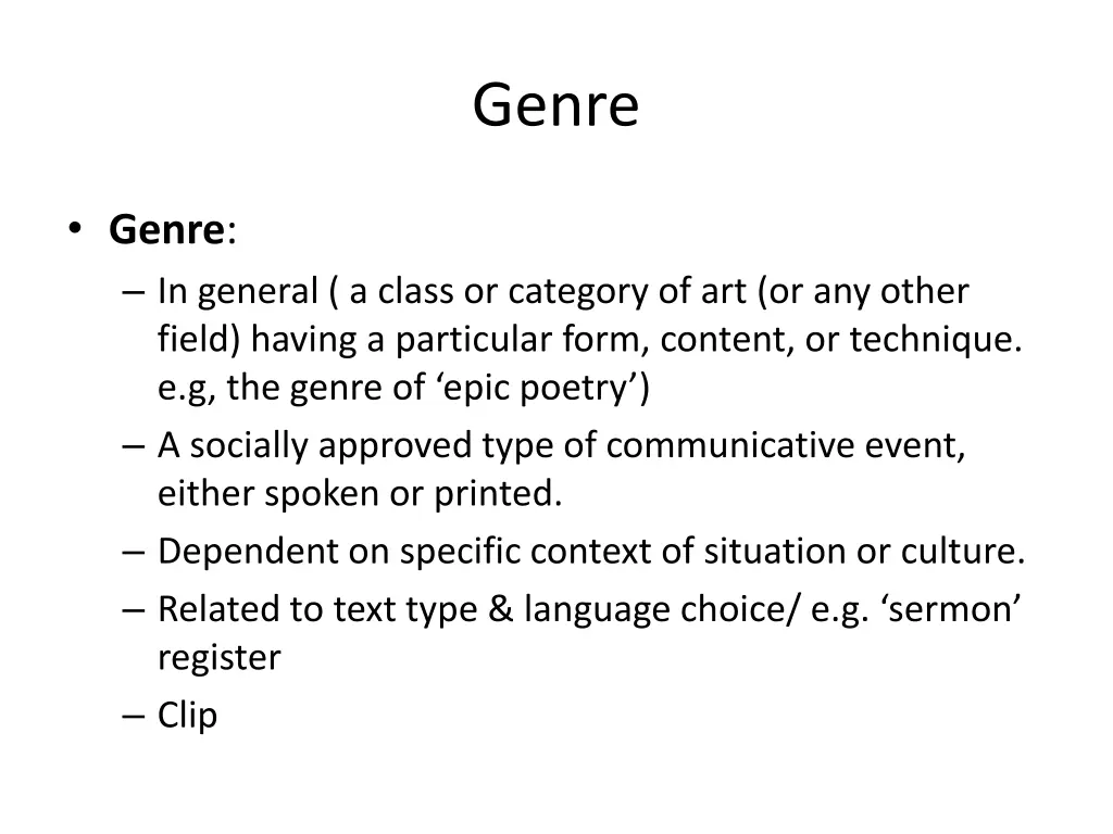 genre