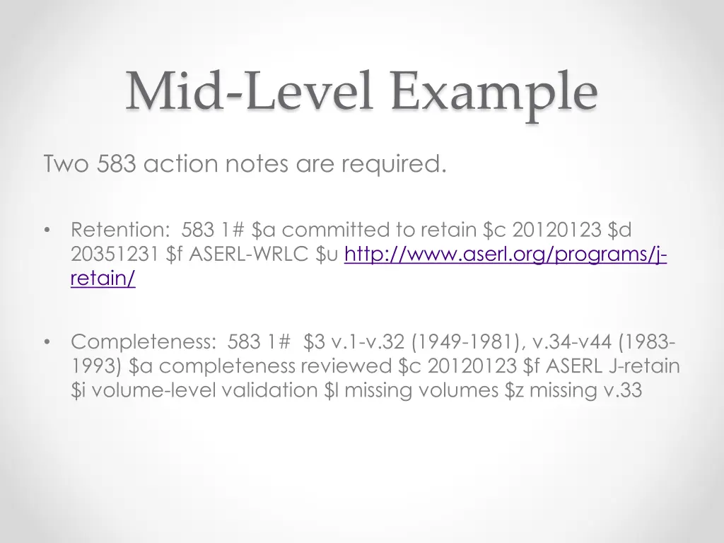 mid level example