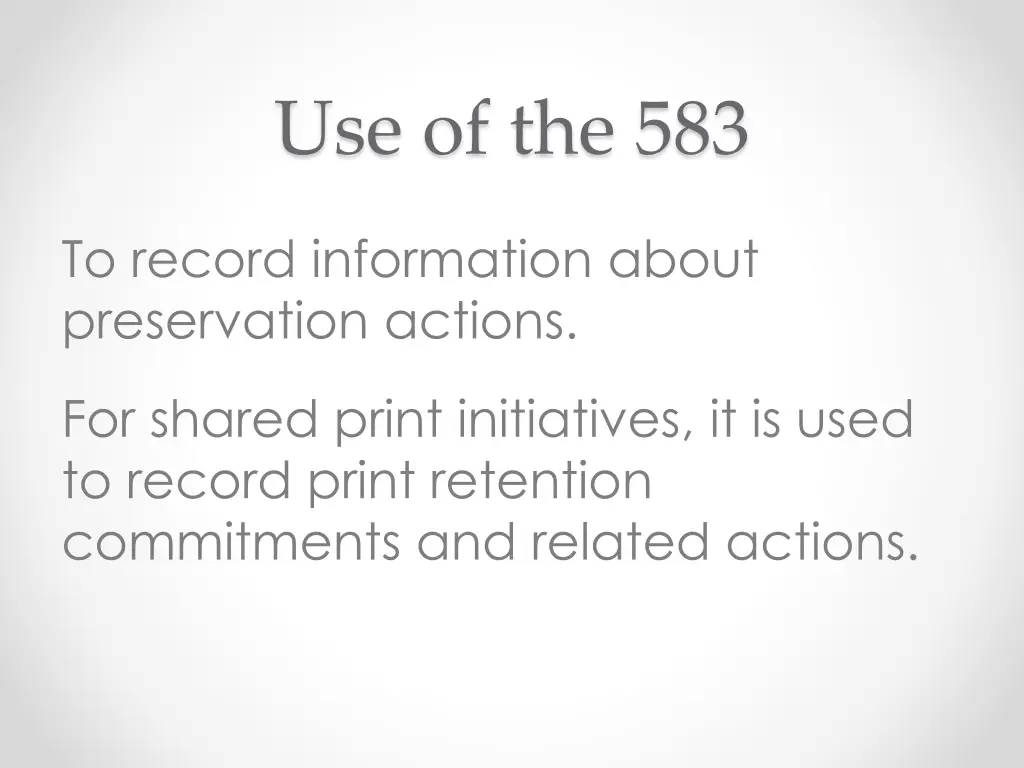 use of the 583