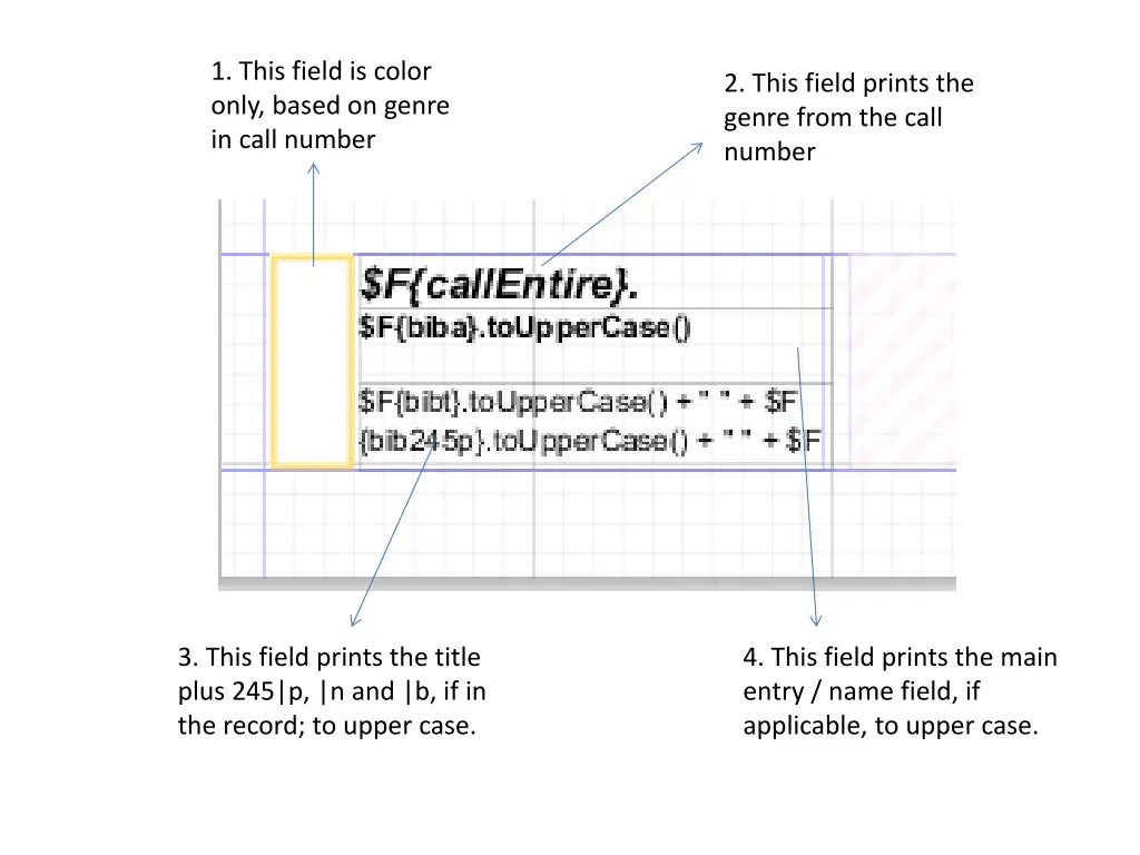 1 this field is color only based on genre in call