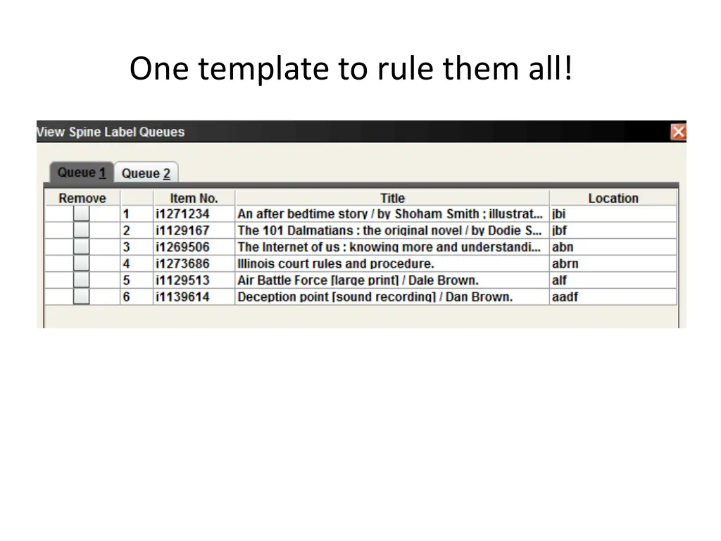 one template to rule them all