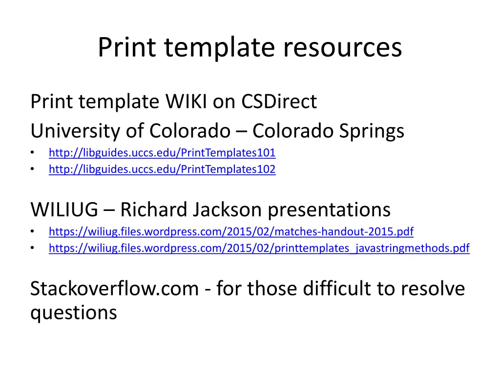 print template resources