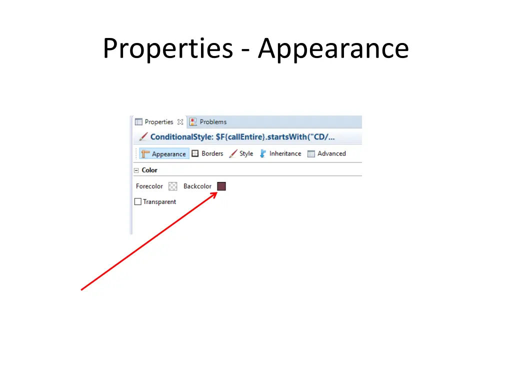 properties appearance