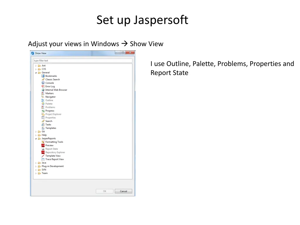 set up jaspersoft