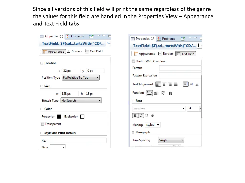 since all versions of this field will print