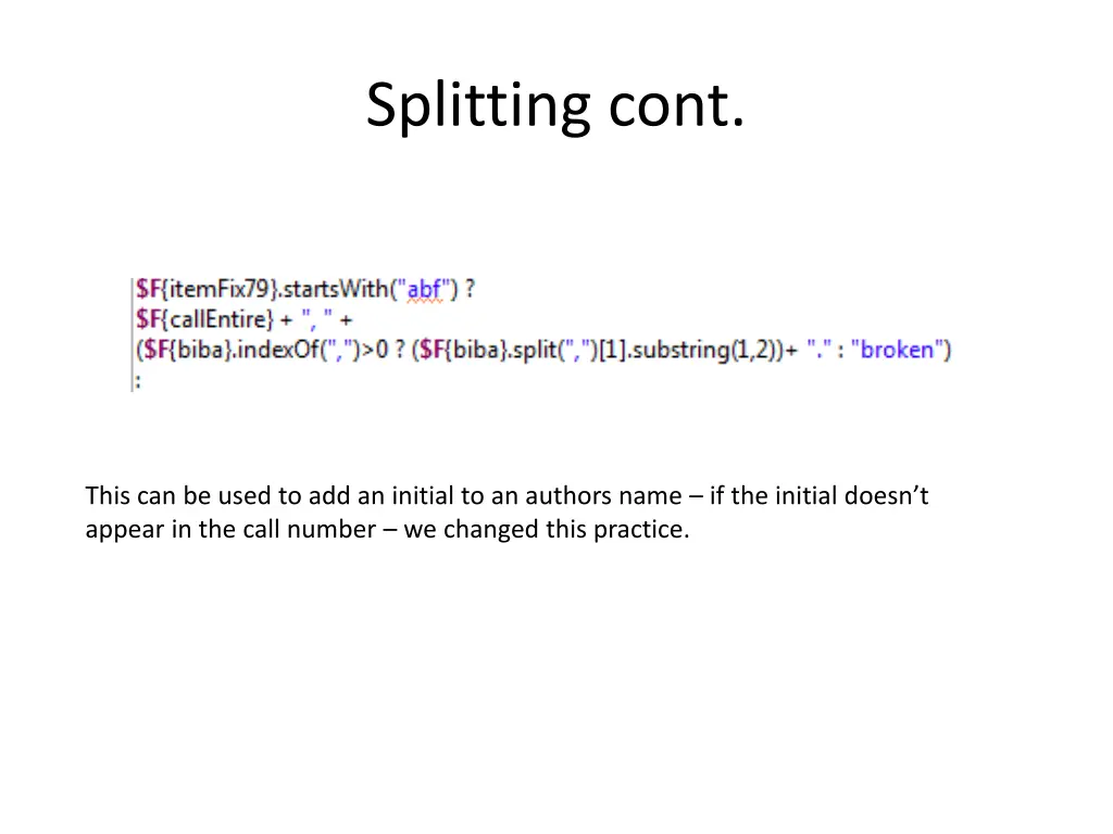 splitting cont