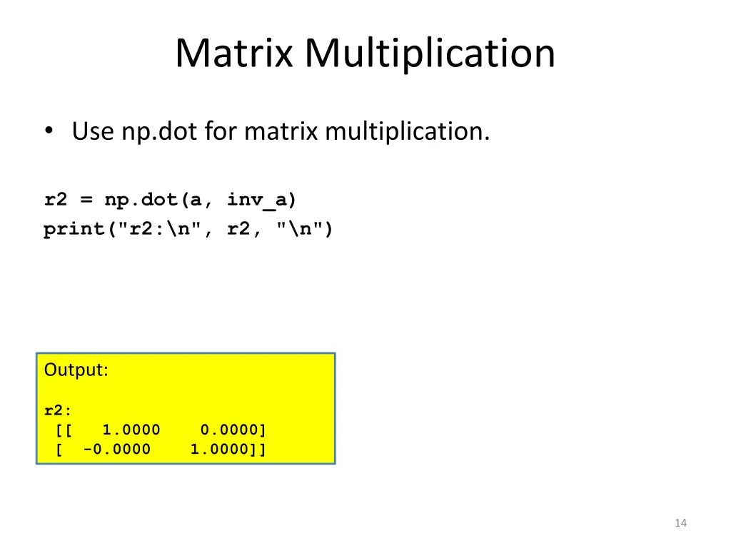 matrix multiplication