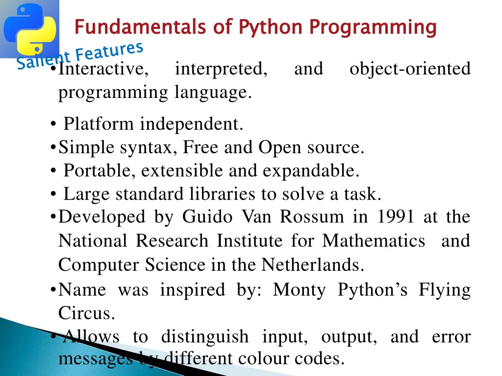 fundamentals of python programming