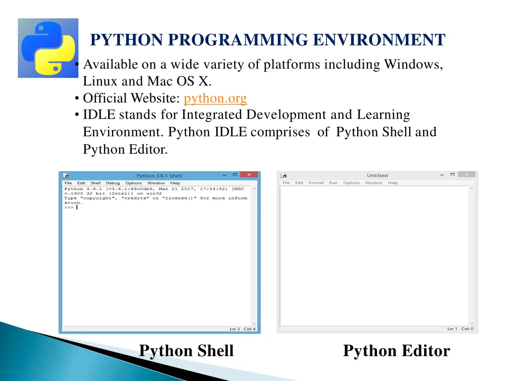 python programming environment available