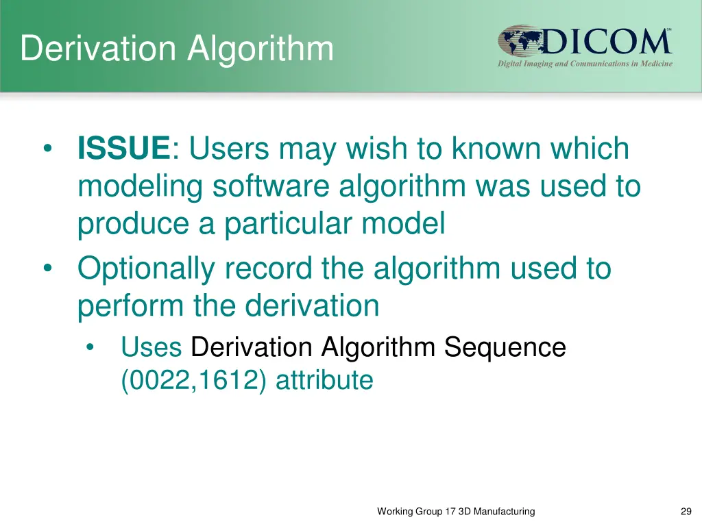 derivation algorithm
