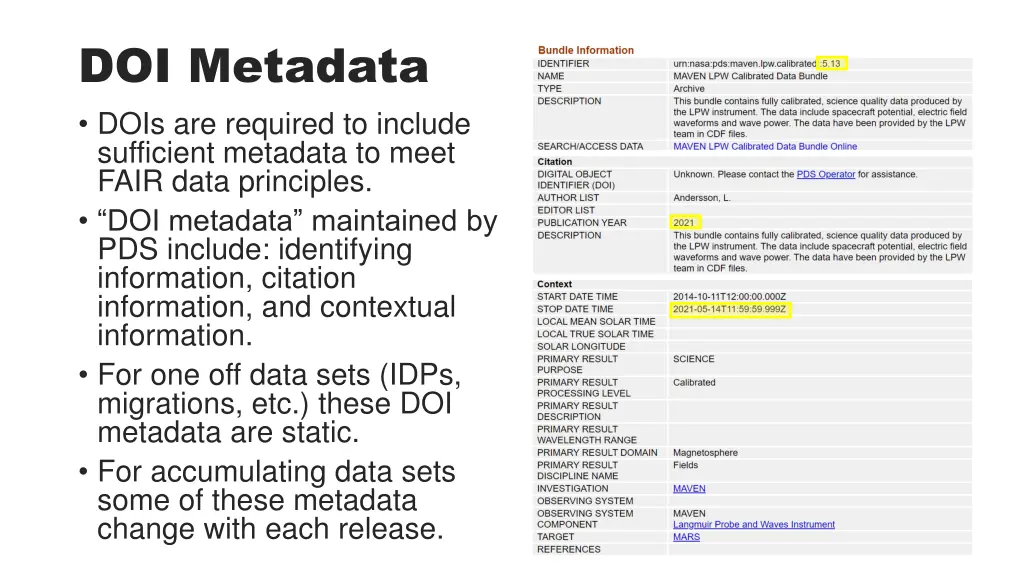 doi metadata dois are required to include