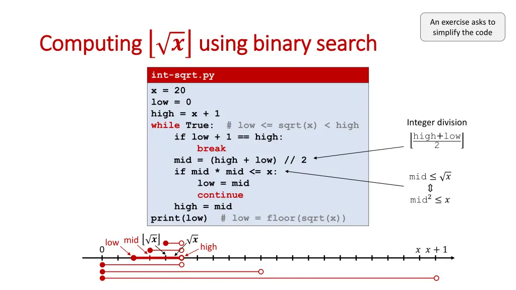 an exercise asks to simplify the code