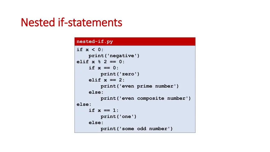 nested if nested if statements statements