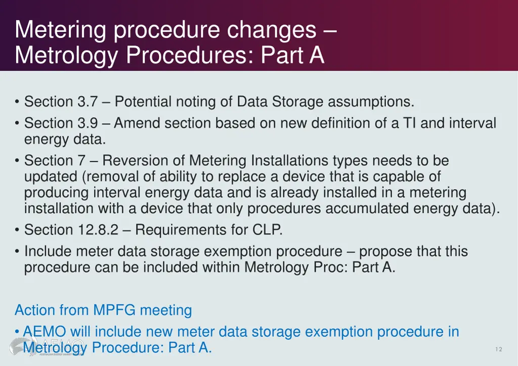 metering procedure changes metrology procedures