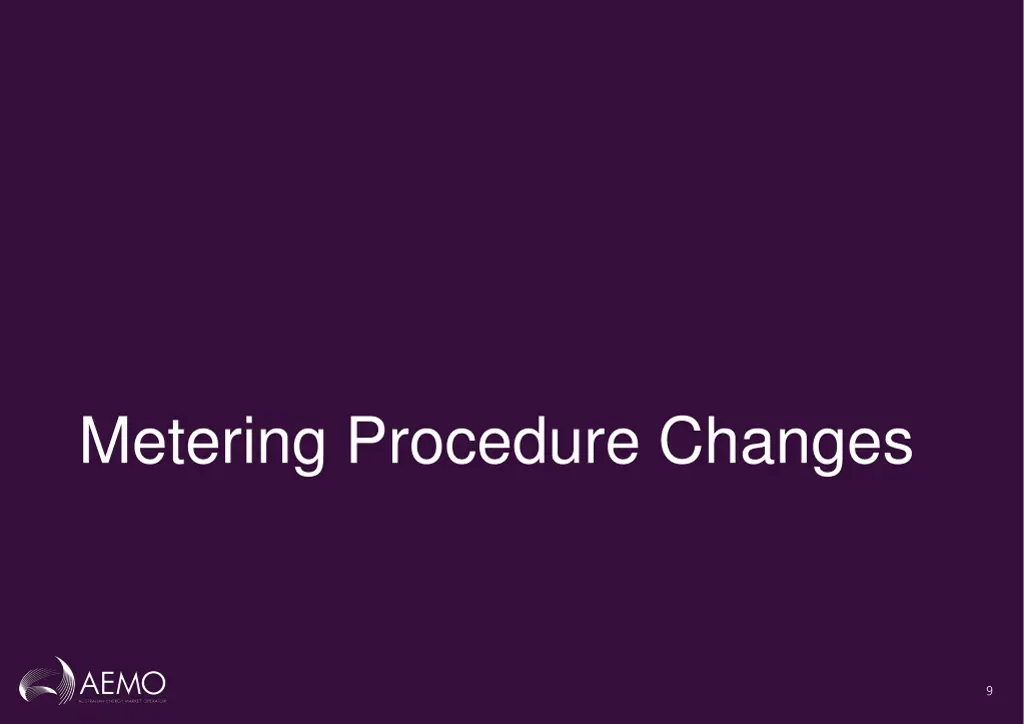 metering procedure changes