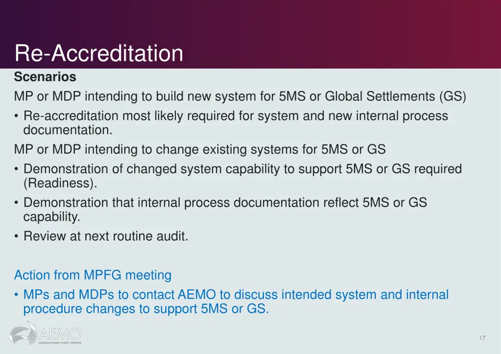 re accreditation scenarios mp or mdp intending