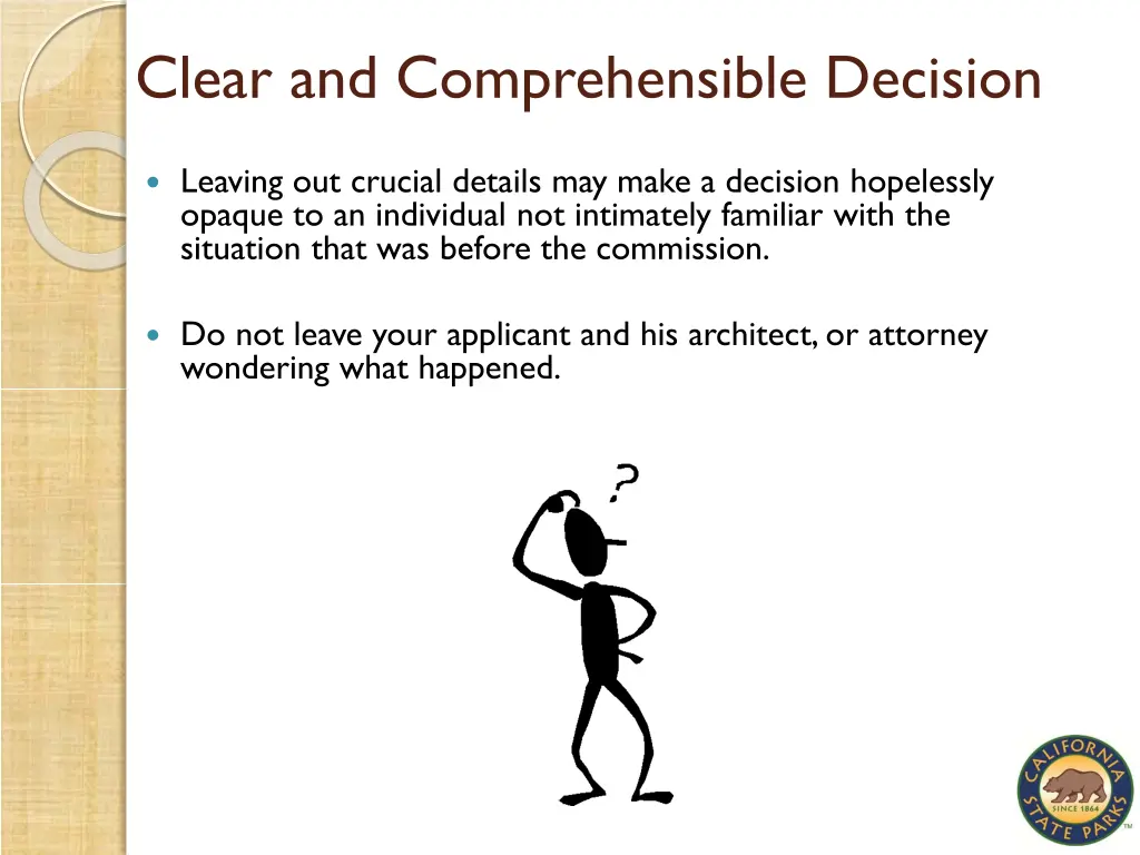 clear and comprehensible decision