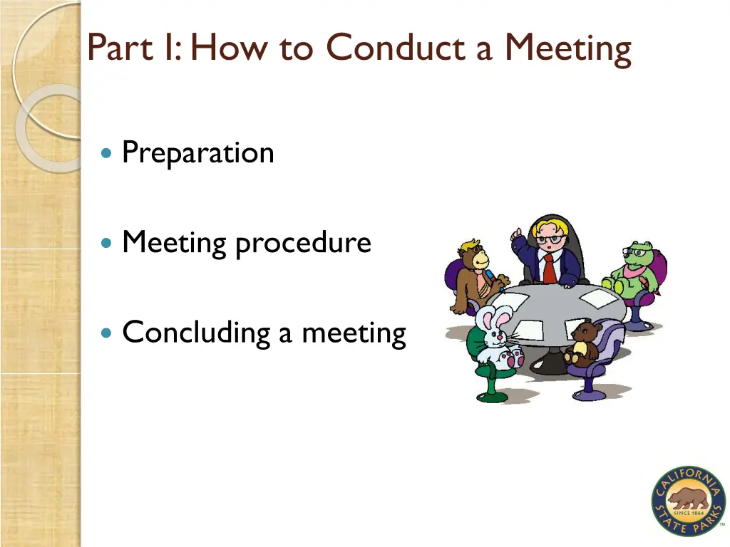 part i how to conduct a meeting