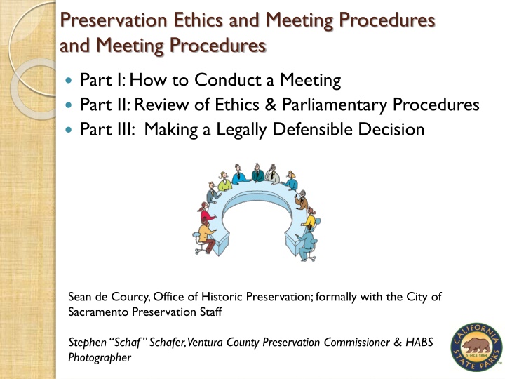 preservation ethics and meeting procedures