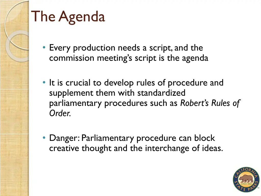 the agenda