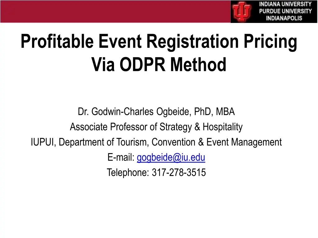 profitable event registration pricing via odpr 1