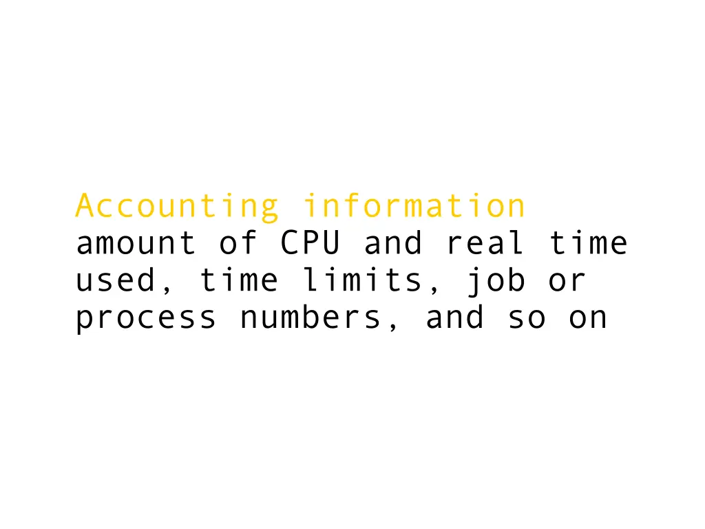 accounting information amount of cpu and real