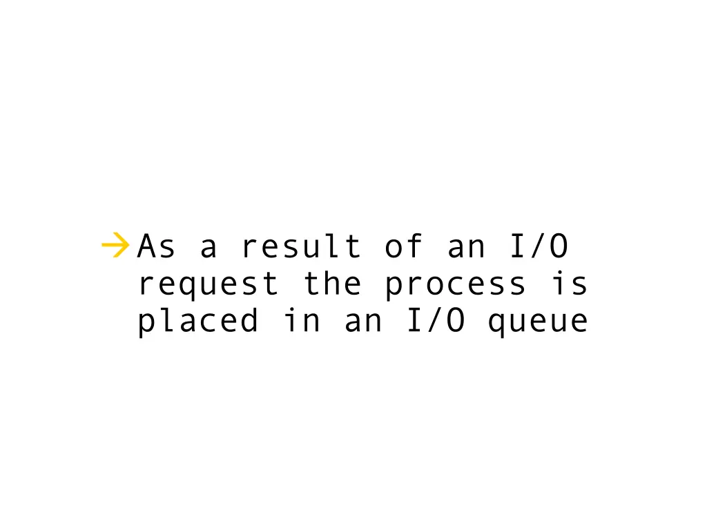 as a result of an i o request the process