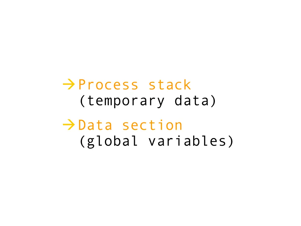 process stack temporary data