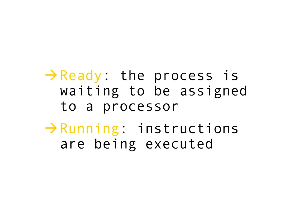 ready the process is waiting to be assigned 1