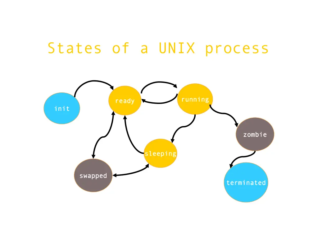 states of a unix process