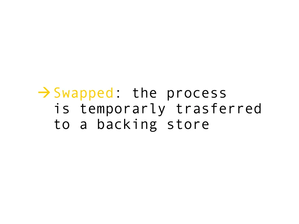 swapped the process is temporarly trasferred