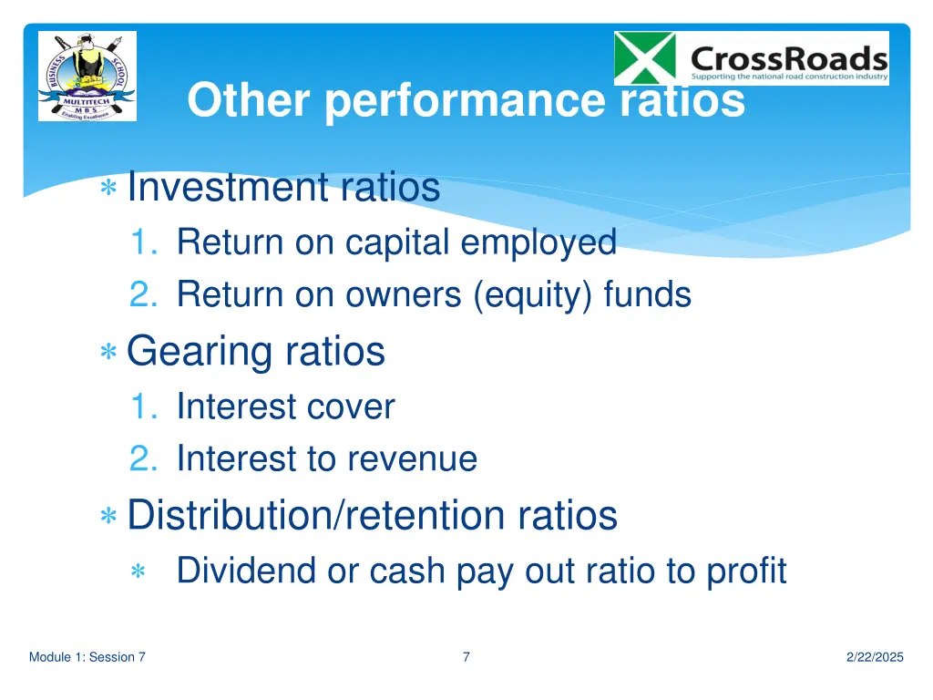 other performance ratios