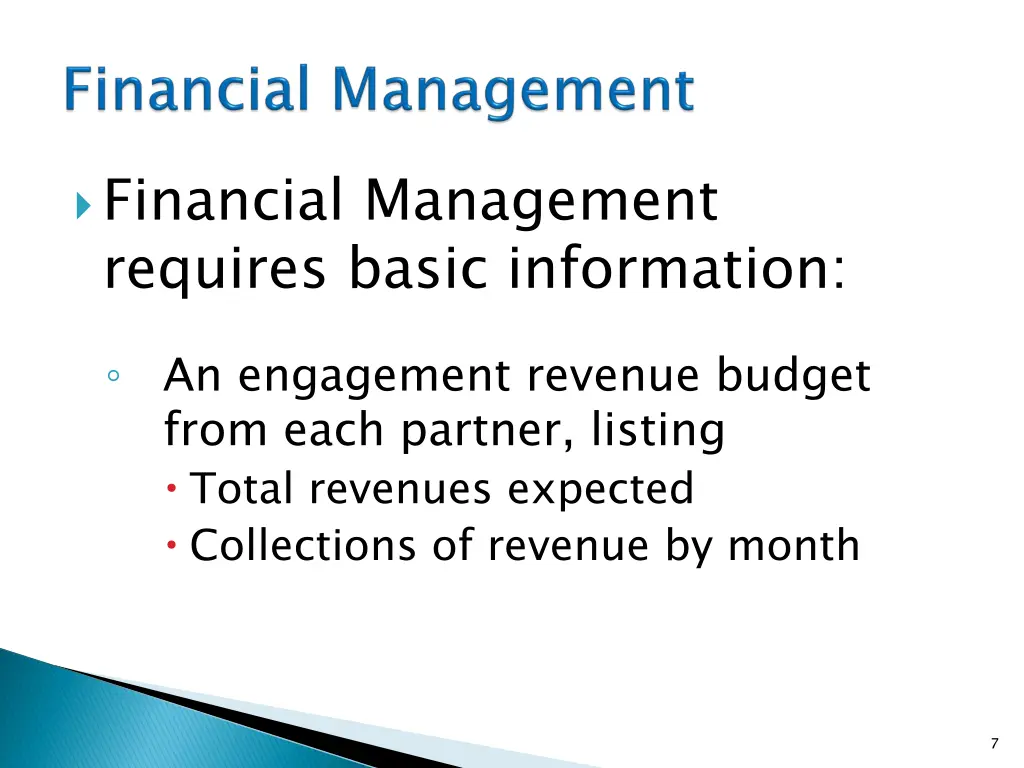 financial management requires basic information