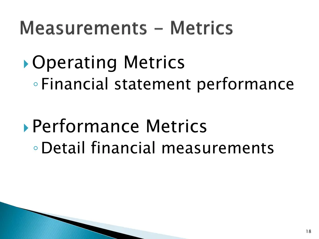 operating metrics financial statement performance