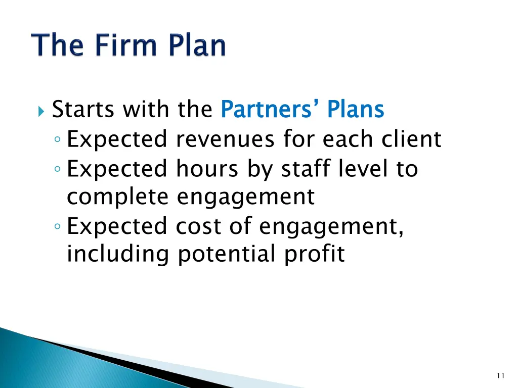 starts with the partners plans expected revenues