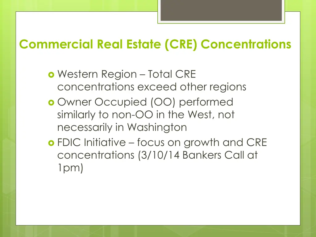 commercial real estate cre concentrations