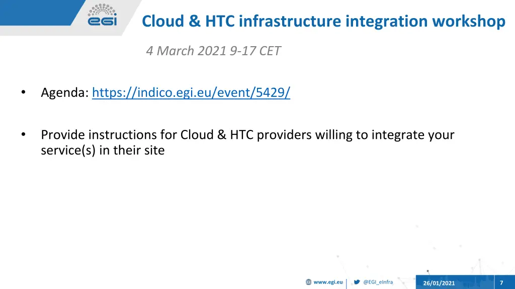cloud htc infrastructure integration workshop
