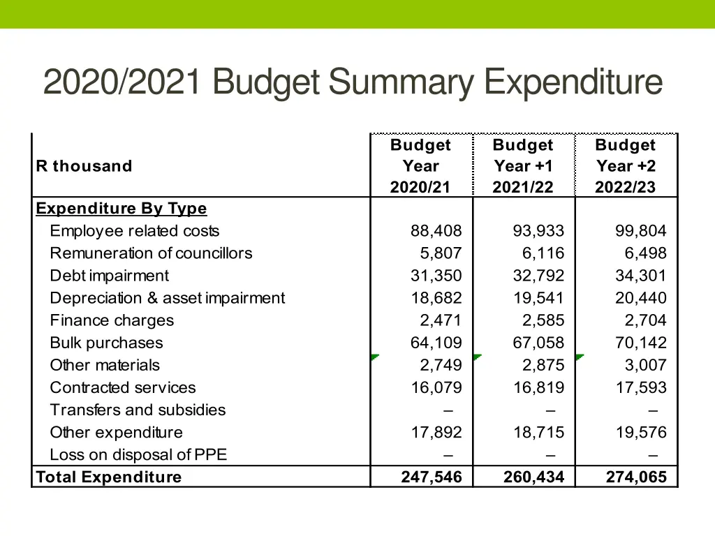 2020 2021 budget summary expenditure