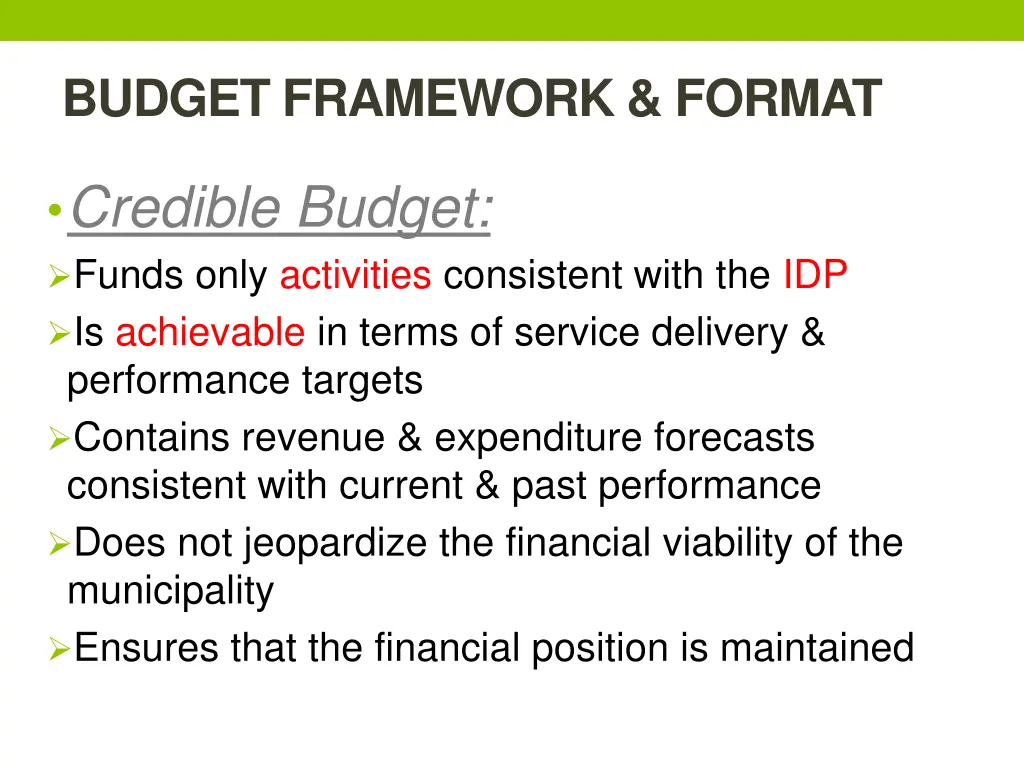 budget framework format 1