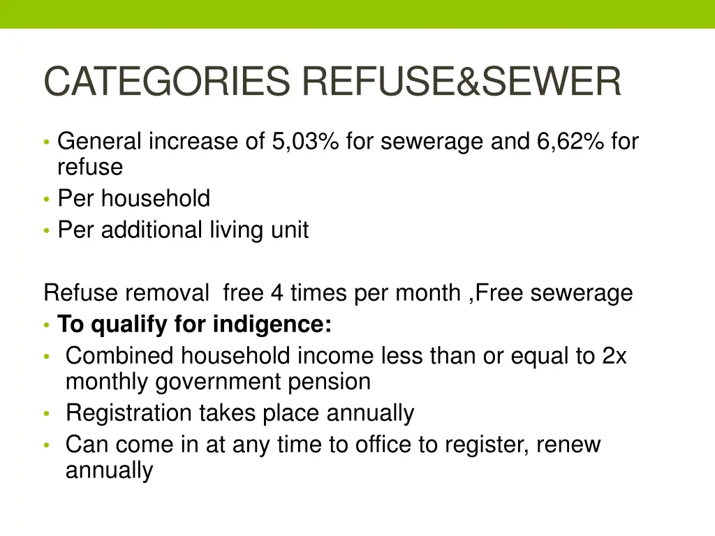 categories refuse sewer