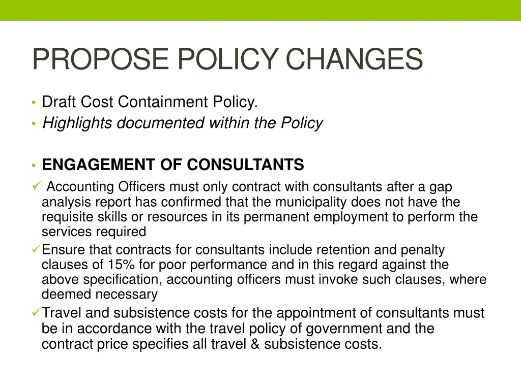 propose policy changes 4