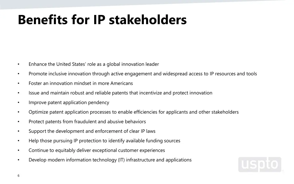 benefits for ip stakeholders